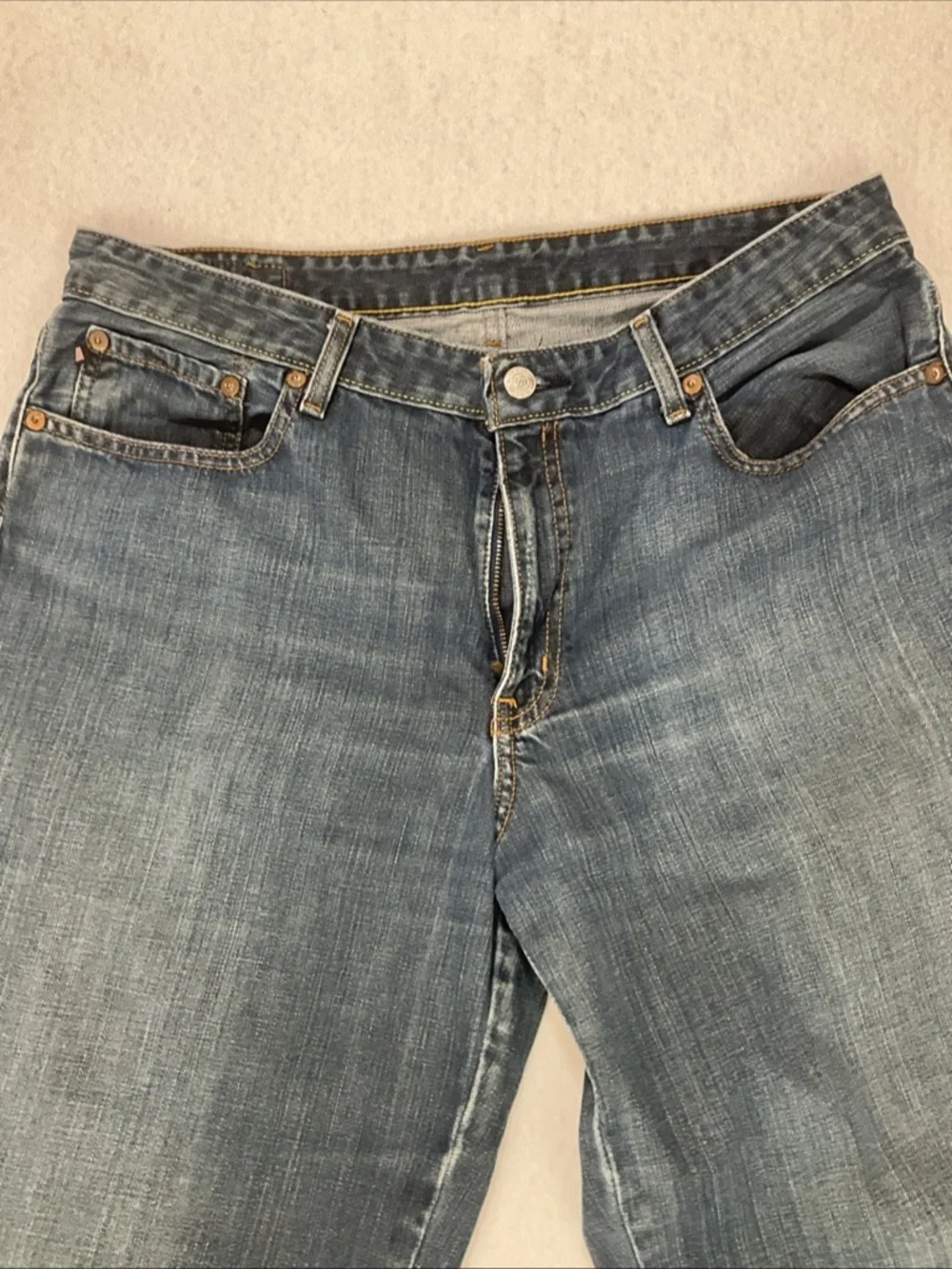 Polo Ralph Lauren Saturday Jean Womens Blue Cotton Straight Leg Denim Size 14